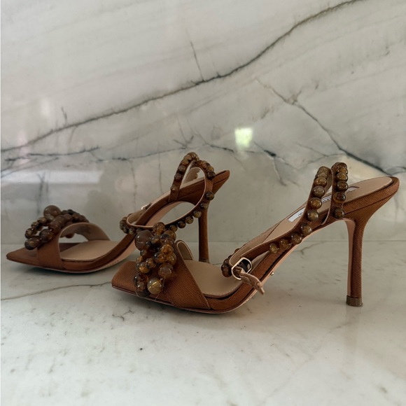 Brown Beaded Sandals - Picture 3 of 5